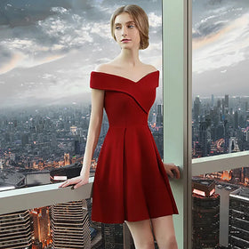 1329# New Summer Engagement Shoulder Slimming Banquet Bride Wedding Toasting Dresses