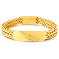 OEM Accept Fashion Custom Engraving Stainless Steel Gold Plated Feather Hip Hop Double-deck Chain Cuban Link Bracelet