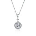 Trendy 925 Sterling Silver Necklace with Iced out Moissanite round Pendant Fine Jewelry Link Chain
