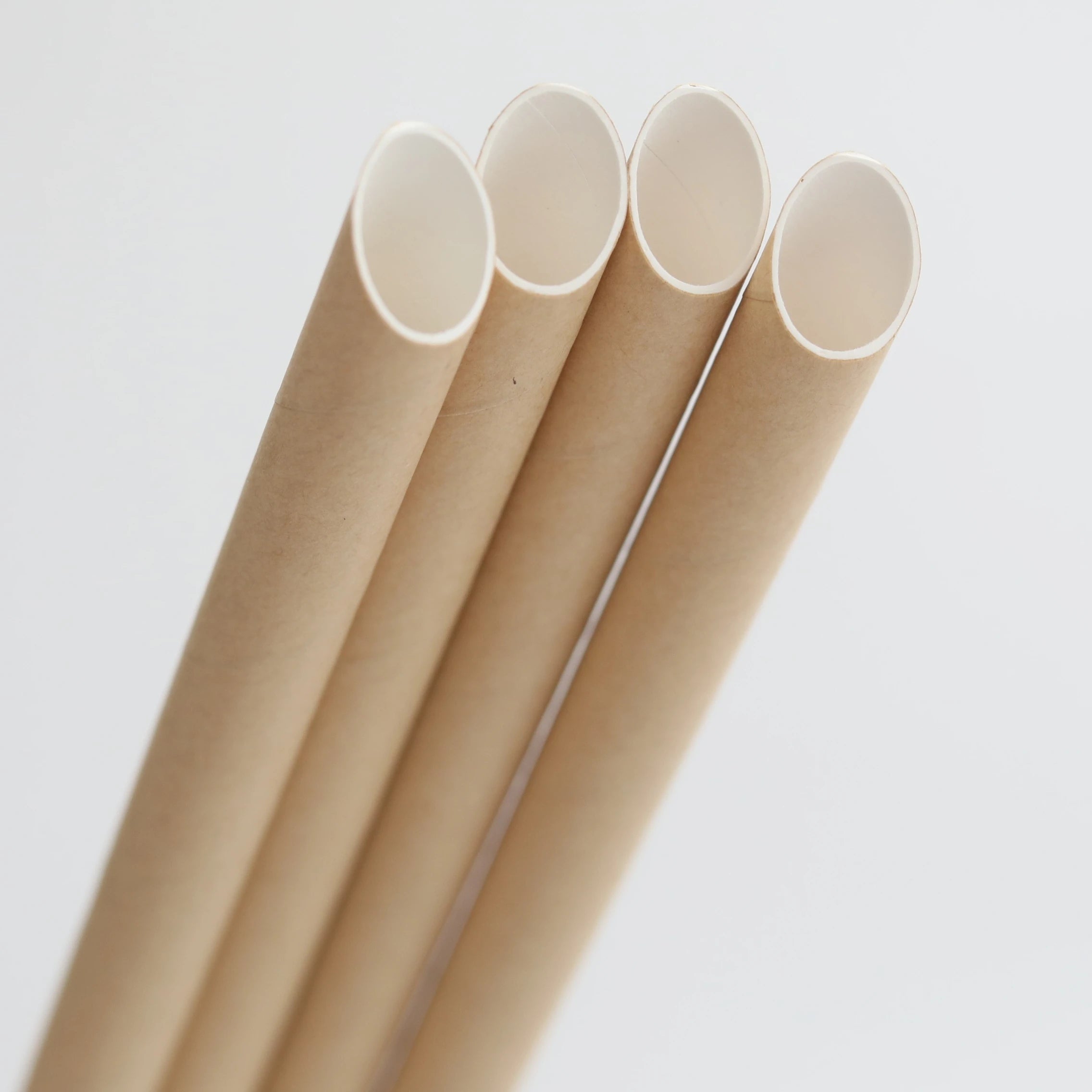 Biodegradable Kraft Brown Sharp End Bubble Tea 4 Layers More Stronger Paper Straws