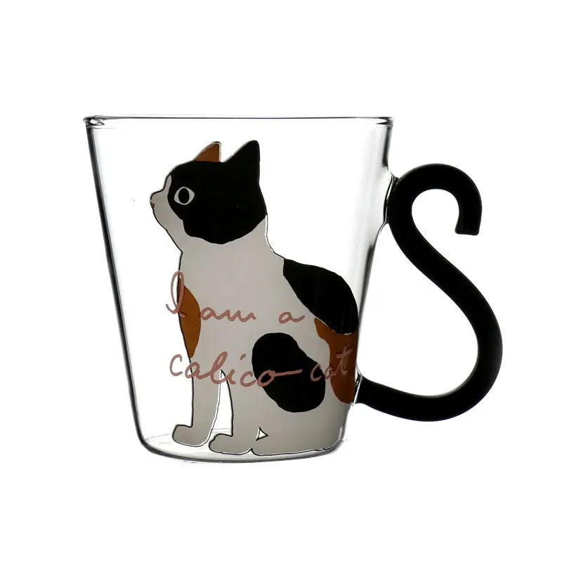 Fashion Glass Coffee Cup Eco Friendly Drinkware Single  Wall Cat Shape  Cups Borosilicate Mugs