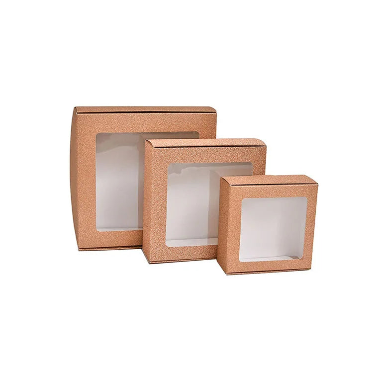 10pcs Lot DIY Glitter Craft Paper Folders PVC Window Wedding Party Soap Jewelry Display Gift Box for Eyelash Box Jewelry Storage