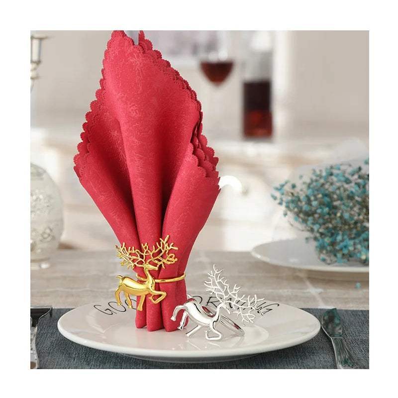 Christmas Elk Napkin Button Sika Deer Napkin Ring