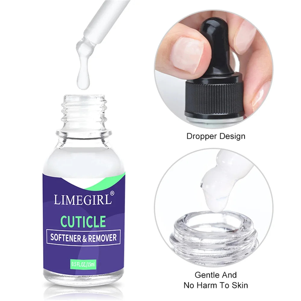 Clear Cuticle Oil Roller for Nail Salon Care Anti-Hangnail Manicure Tool with Liquid Texture Resin for Softening Exfoliation