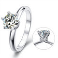 Hot Sale 1Ctw 6.5mm 6 Prong 925 Sterling Silver Women Jewelry Moissanite Engagement Ring With Rhodium Plated