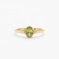LOZRUNVE 925 Sterling Silver Dainty 14k Gold Stackable Beaded Edge Solitaire Oval Wedding Ring Women