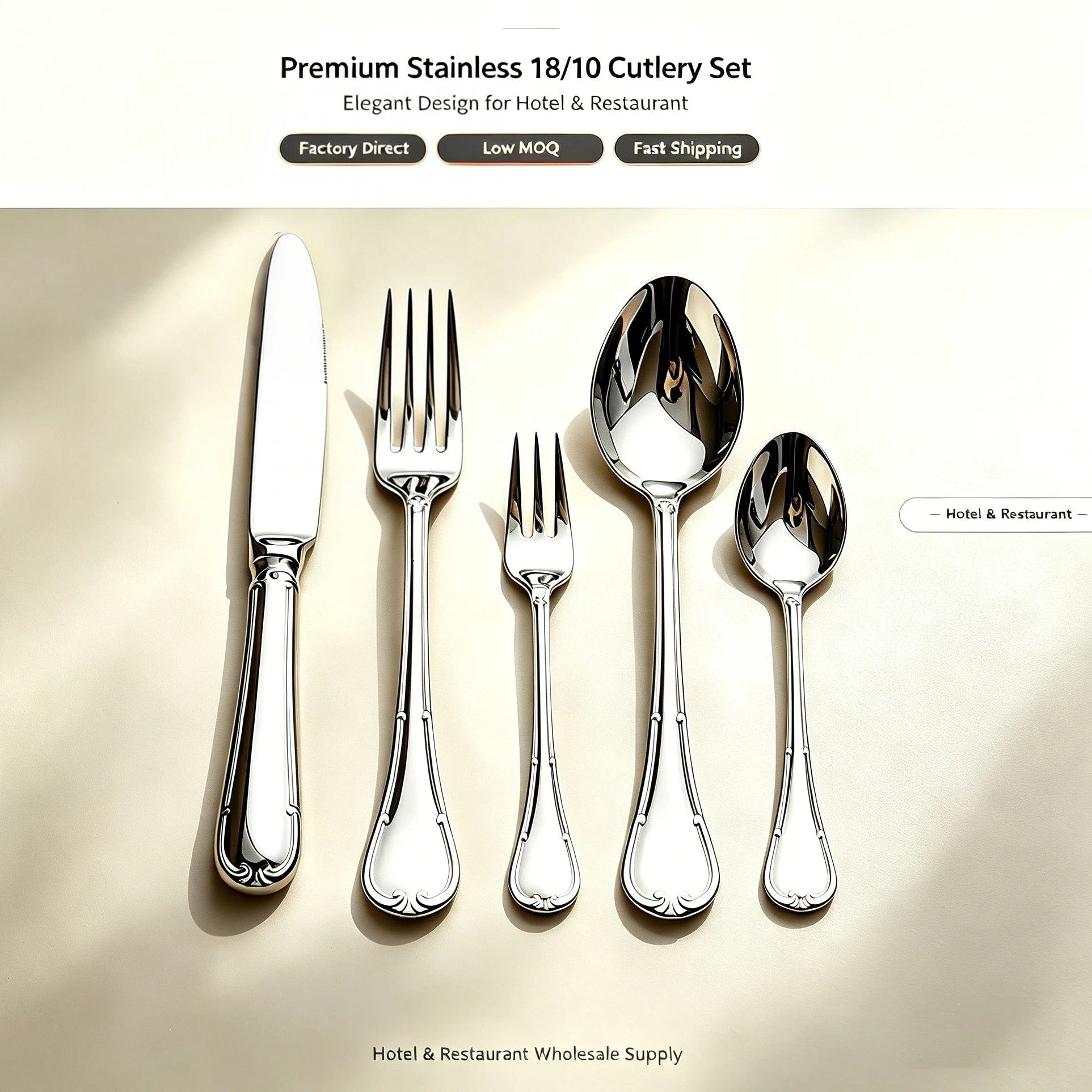 18/10 Stainless Steel Luxury Wedding Steak Cutlery Set with High Mirror Polish Classic Vintage Flatware for Restaurant Hotel