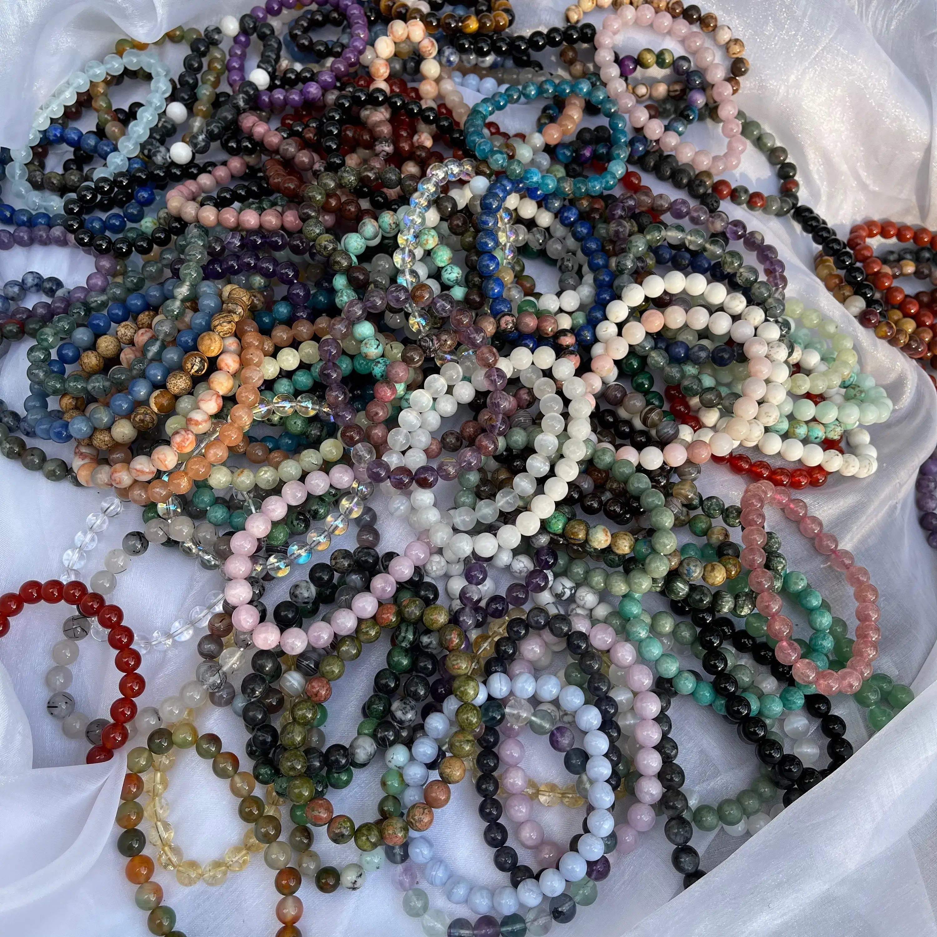 Handmade Men Women Natural Healing Gemstone Beads Stretchy Bracelet 4/6/8/10 mm Round Healing Crystal Bracelets for Gift