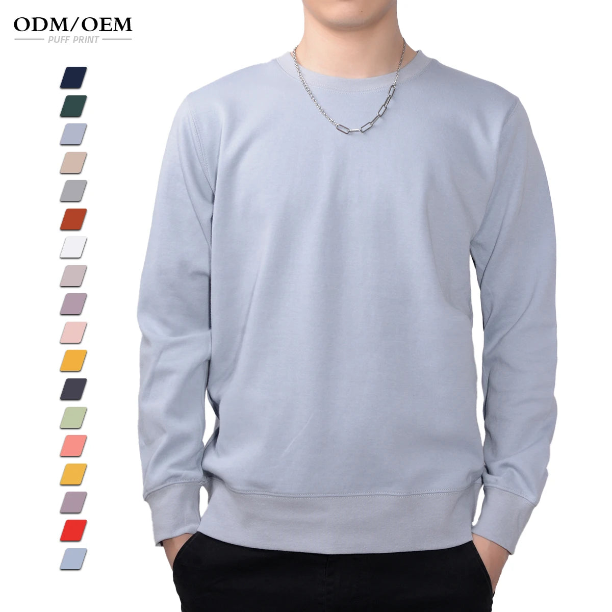 YinQu Hot Sale White 280 Gsm Cotton Fleece Sweatshirt French Terry Plu Size Crew Neck Blank Unisex Hoodies & Sweatshirts