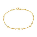 Nagosa MInimalist Wholesale  Women Jewelry 925 Sterling Silver 18K Gold Vermeil Bezel Set Round Zirconia Chain Bracelets
