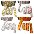100 Yards 10 Colors Baseball Print Fold Over Elastic 5/8" Sports FOE Softball Elastic Ribbon for Hair Tie Band Hair Accessories