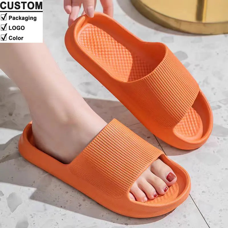 2024 Fashion Custom Summer Couple Sandals Soft EVA Platform with Anti-Slip Outsole Comfortable Home Slippers for Men Women Cheap