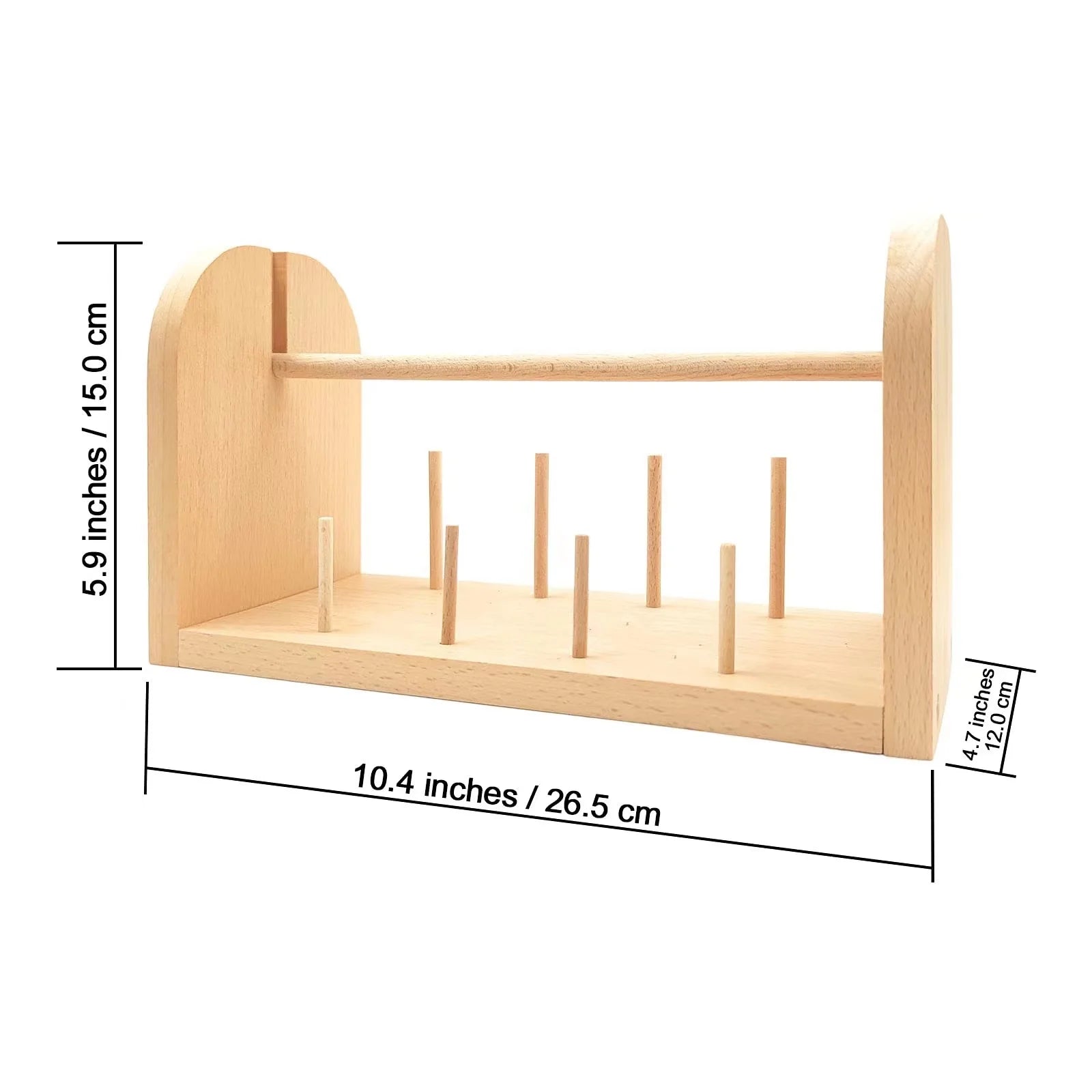 Wooden Spools Holder Yarn Holder Beech Thread Rack Organizer for Macrame Weaving Cord String and Sewing Threads Yarn Rack