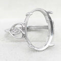 Sterling Silver 13*18mm Semi Mount Ring Empty Frame Blank Support Claws Setting S925 Base Holder Without Center Stone for Inlay