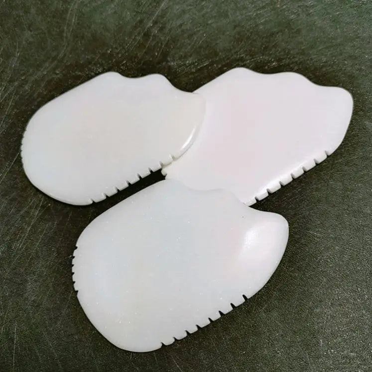 DIY Crystal Crafts Gua Sha Custom Logo Massager Body Facial Tool White Jade Guasha Jade Roller Stone Gua Sha Set