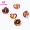 Yingma Manufacturers 0.9mm-10mm Loose Cz Stone champagne Color Synthetic Gemstones Round Shape Cubic Zirconia for Jewelry Making
