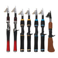 Portable Ultra-Short Carbon Fiberglass Mini Fishing Rod for Sea River Lake and Stream with EVA Handle