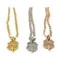 Inspire Jewelry High-End Fashion 18K Gold PVD Stainless Steel Four Leaf Clover Necklace Amulet With Zircon Christmas Gift