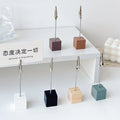 Square Retro Color Wood Photo Note Clip Picture Holders Mini Table Wooden Display Stand Holder for Memo Paper Desk Accessories
