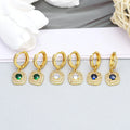 Jxx Brass 24k Gold Plated High Quality Gift Zirconia Colorful Unisex Drop Earrings