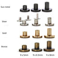 Cloxy Metal Belt Accessories 9mm Brass Leather Screw Rivets Chicago Belt Screw Rivets Leather Fasteners Brass Chicago Screws