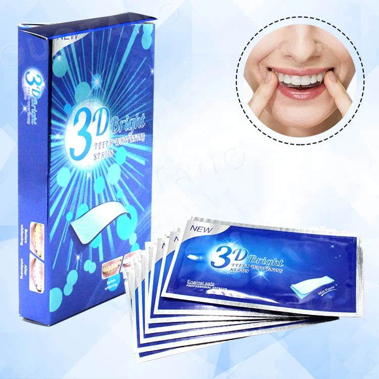 Custom Teeth Whitening Non Peroxide Effective Dental Mint 3D Strips