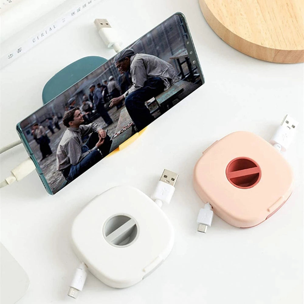 Cord Management Storage Cases Retractable Cable Winder Organizer for Headphones Durable Compact Portable Office Organizer