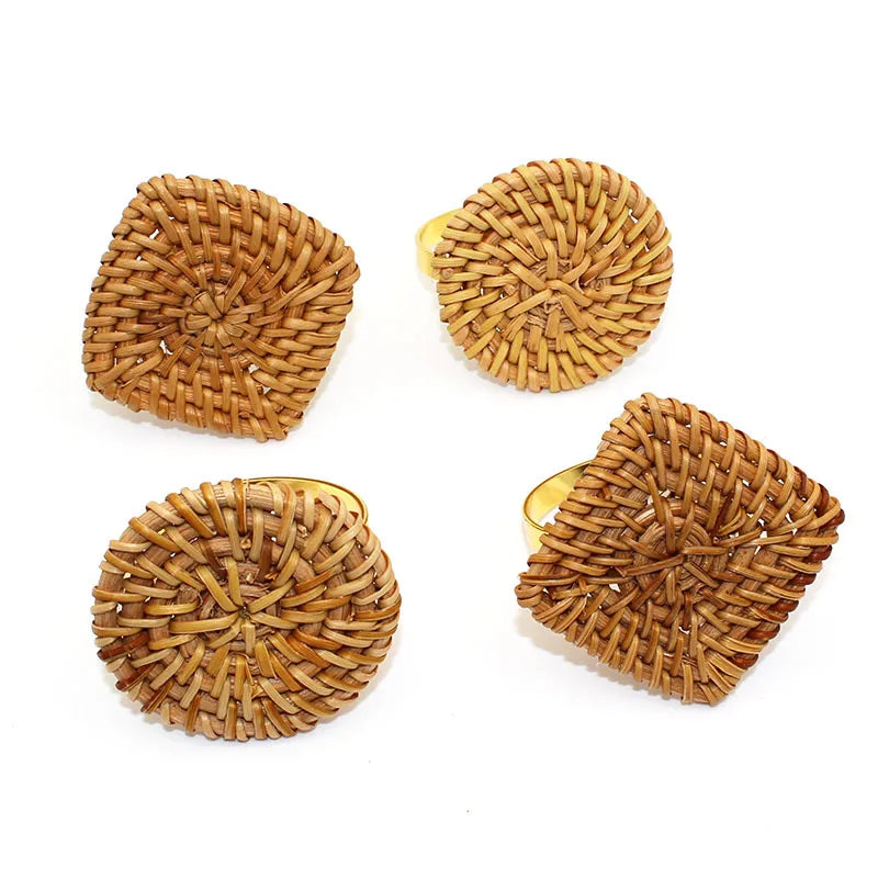 Hot Sale Accessories Napkin Holder Rattan Napkin Rings for Wedding Table Decoration