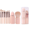 Professional Portable Travel Makeup Brush Set Custom Logo 8 Telescopic Mini Synthetic Fibre Flat Face Brushes for Concealer