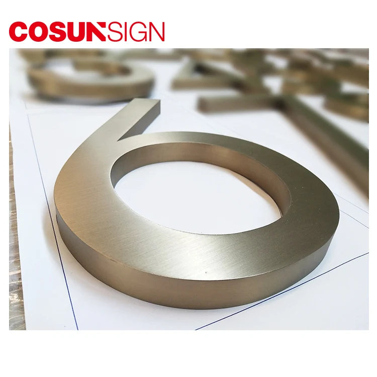 COSUN Small Aluminum Sign Custom 3d  Letter and Number Fonts Shop Gold Sign Custom