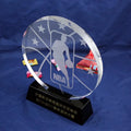 Factory Custom NBA Basketball MVP Sports Trophy with Crystal Animal Print Round Carved Engraving Laser Printing Prize