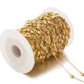 Handmade Gold Plated Cross Beads Necklace for Jewelry Making Findings Stainless Steel Chain Jewelry Accessories