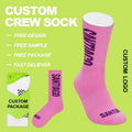 Custom Logo Sock Manufacturers Knit Cotton Casual Sock Customized Men Crew Sock With Logo