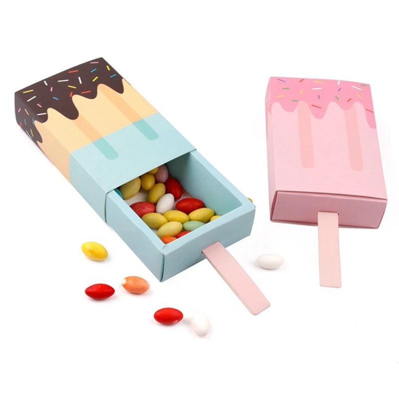 Free Sample Interesting Art Paper Package Folding Ice Cream Shape Box Paper Creative Packaging Candy Box
