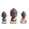 4.5*9cm Large Boutique Pottery Handmade Smile Laugh Monk Small Flower Pet Ceramic Buddha Statue for Home Car Decoration