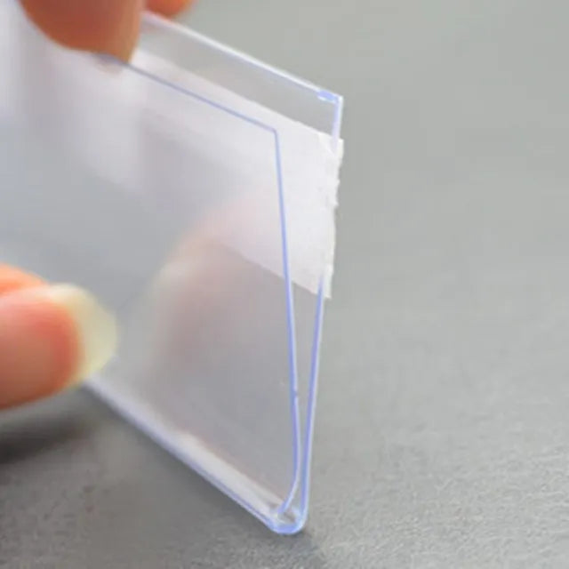 Clear PVC Adhesive Plastic Price Label Holder Extrusion Profile Price Data Strips of Supermarket