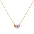 Summer Fresh Watermelon Fruit Necklace Copper Jewelry Wholesale 18K Gold Plated Necklace Color Zircon Pendant Necklace for Girls