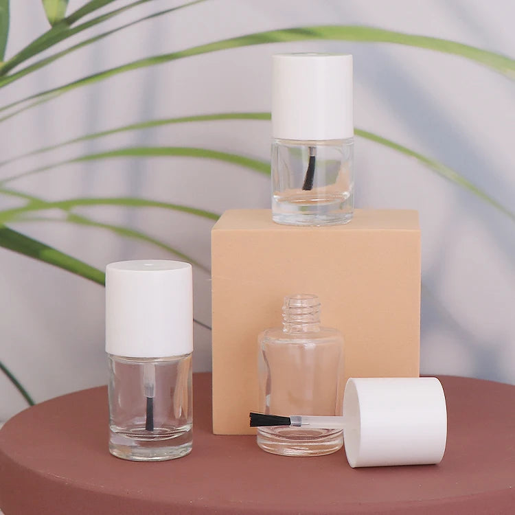 5ml 10ml 15ml Round Shape Nail Polish Glass Bottle with Brush for Sales