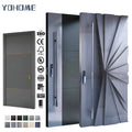 Yohome New Arrival Residential High End Custom Design Front Pivot Door Modern 3D Aluminium Metal Pivot Entrance Doors