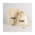 Custom Canvas Cotton Linen Drawstring Pouch Bags with Double Cotton Strings for Jewelry Packaging