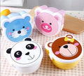 Cute Animal Bento Box with Dividers Children's Flat Dinner Food PP Material Plastic Lunch Box Kids Grade Food Grade Kids Dining