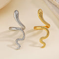 Temperament Snake Ring Adjustable Waterproof 18K Gold Plated PVD Stainless Steel Snake Ring Gifts for Women