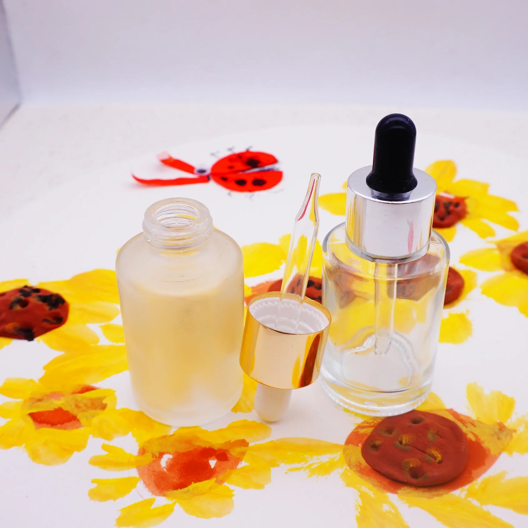 Flat Shoulder 30ml Glass Round 10ml Cosmetic Bottle