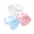 100pcs Pink Blue Glue Ring Holder for Eyelash Extension Disposable Plastic Eyelash Glue Cup
