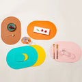 Faux Leather Food Serving Placemats Dining Placemat Table Dish Mat Kitchen Accessories Set Coaster Tableware Mat