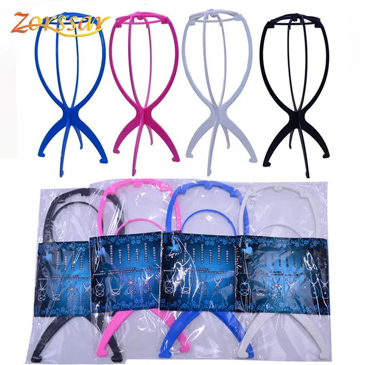 8A 70g Adjustable Wig Stands Plastic Wig Display Head Holders Stand Portable Folding Wig Hat Display Stand MegaBDM