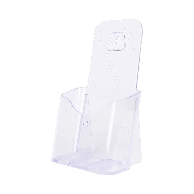 A6 Crystal Clear Acrylic Mail and Brochure Holder Wall Mount Desk Flyer Holder Plastic and Paper Storage Carton Packed