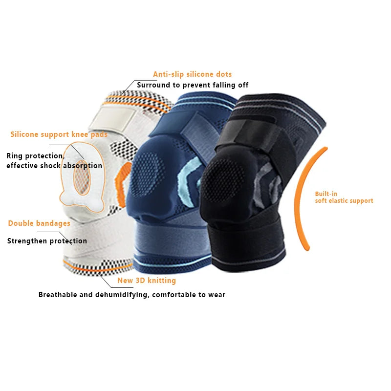 Sport Knee Brace Support Spring Spupport Knee Brace Against Force Cushion Knee Pad