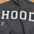 Custom Streetwear Graphic French Terry Washed Patch Embroidery Hoodie 350 400gsm Cropped Patchwork Distressed Embroidered Hoodie