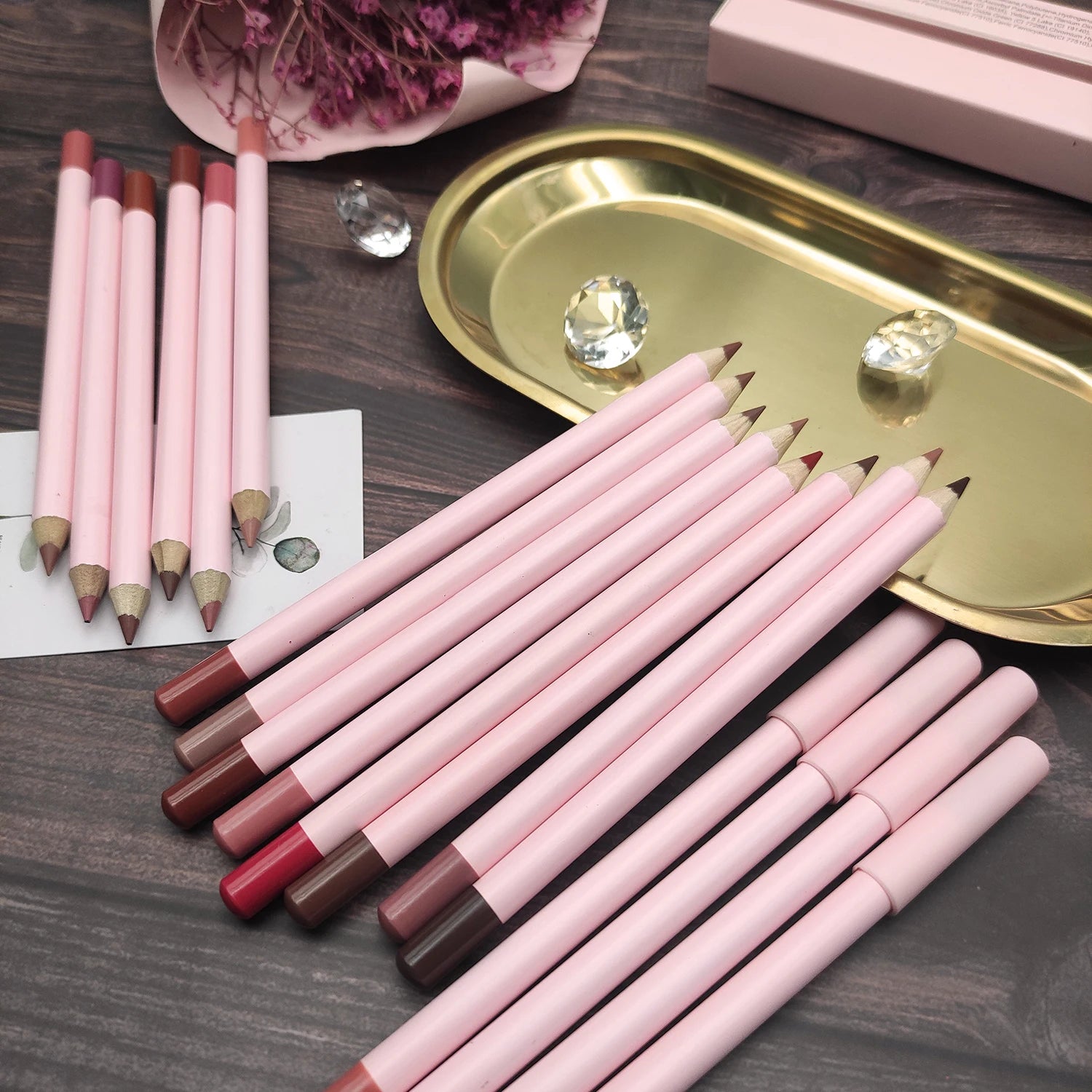 2023 Hot Selling Double End Lip Pencil Red Nude Dark Brown Pink Lipliner VeganLip Liner
